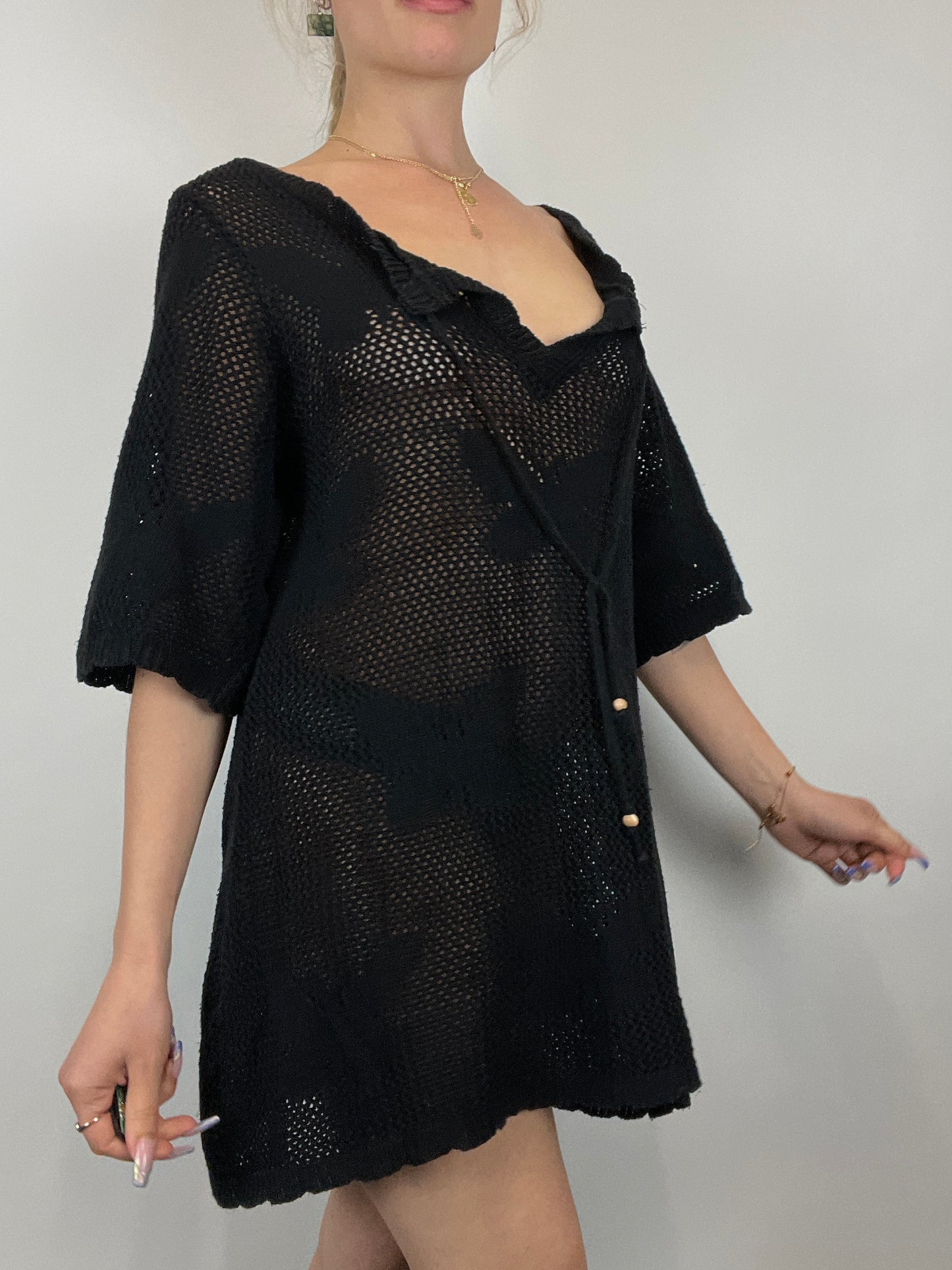 Robe noir y2k transparente vintage