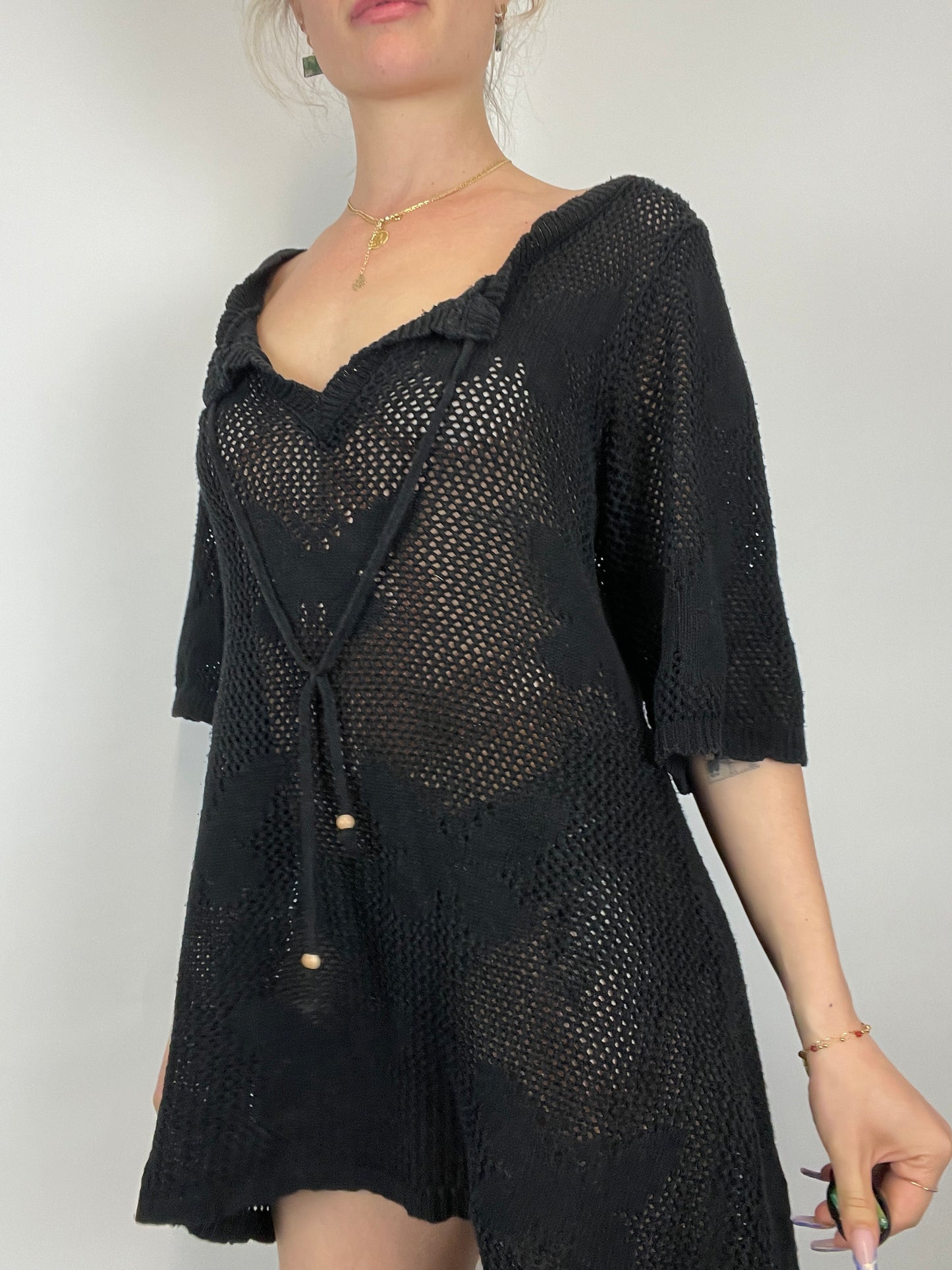 Robe noir y2k transparente vintage