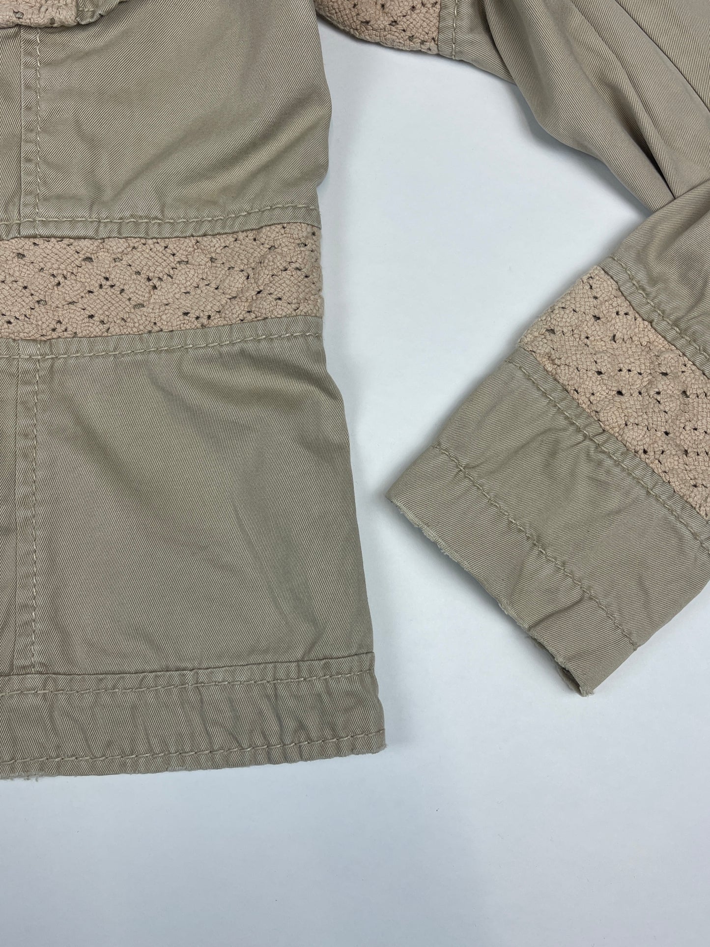 Veste y2k beige à dentelle vintage