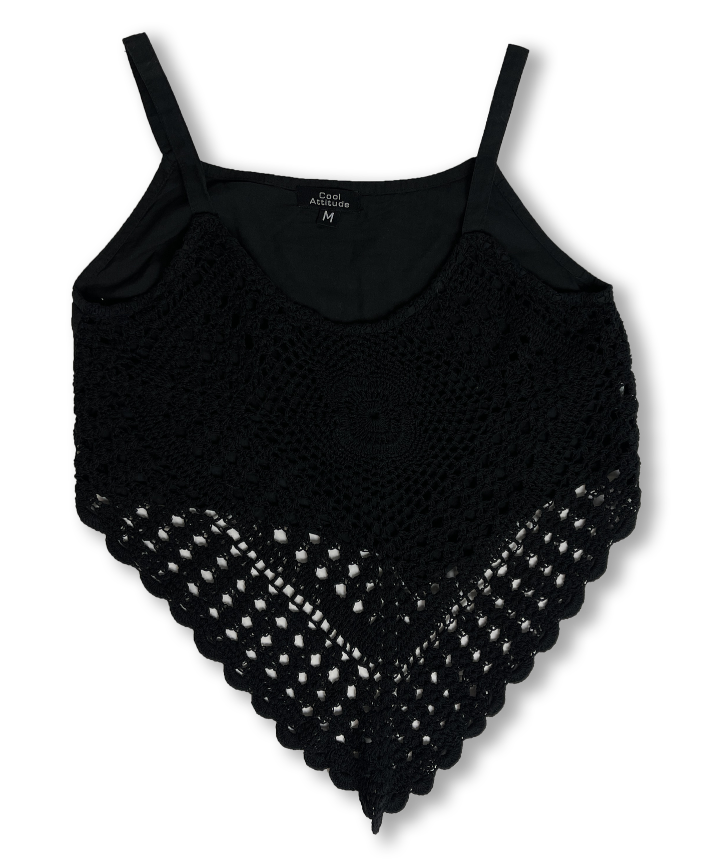 Top crochet y2k noir été vintage