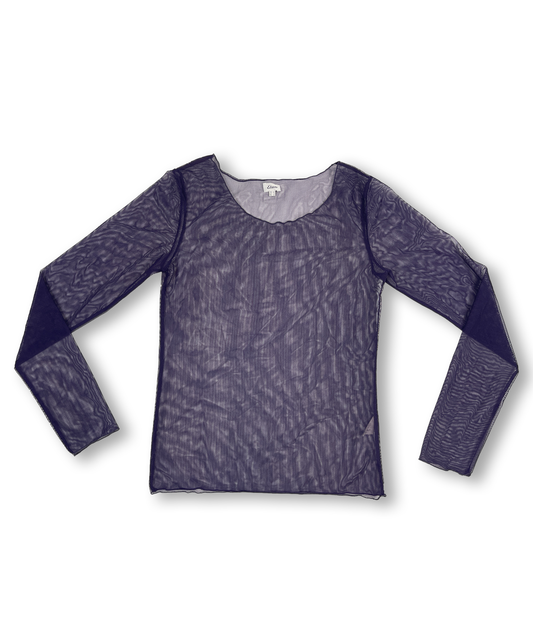 Top mesh y2k transparent violet vintage