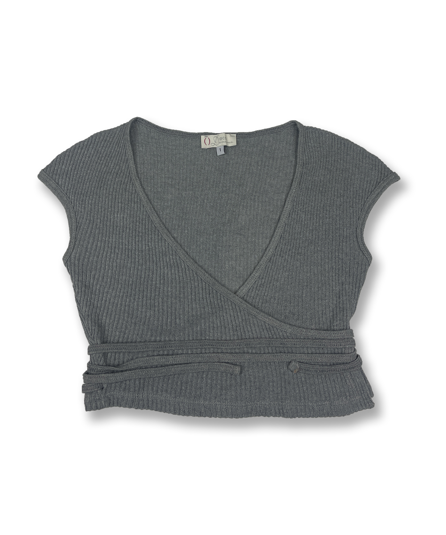 Crop top y2k cache cœur gris vintage