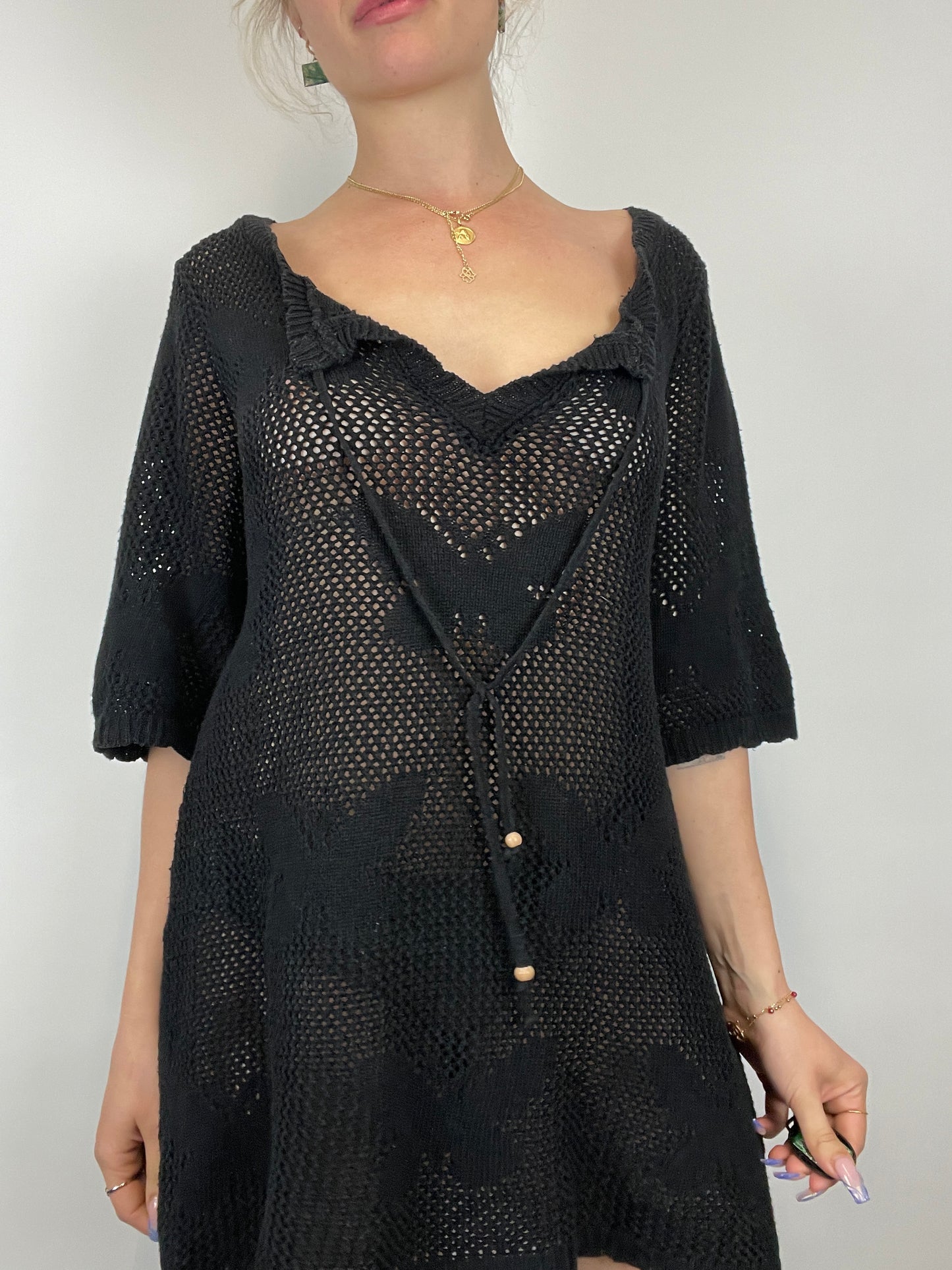 Robe noir y2k transparente vintage