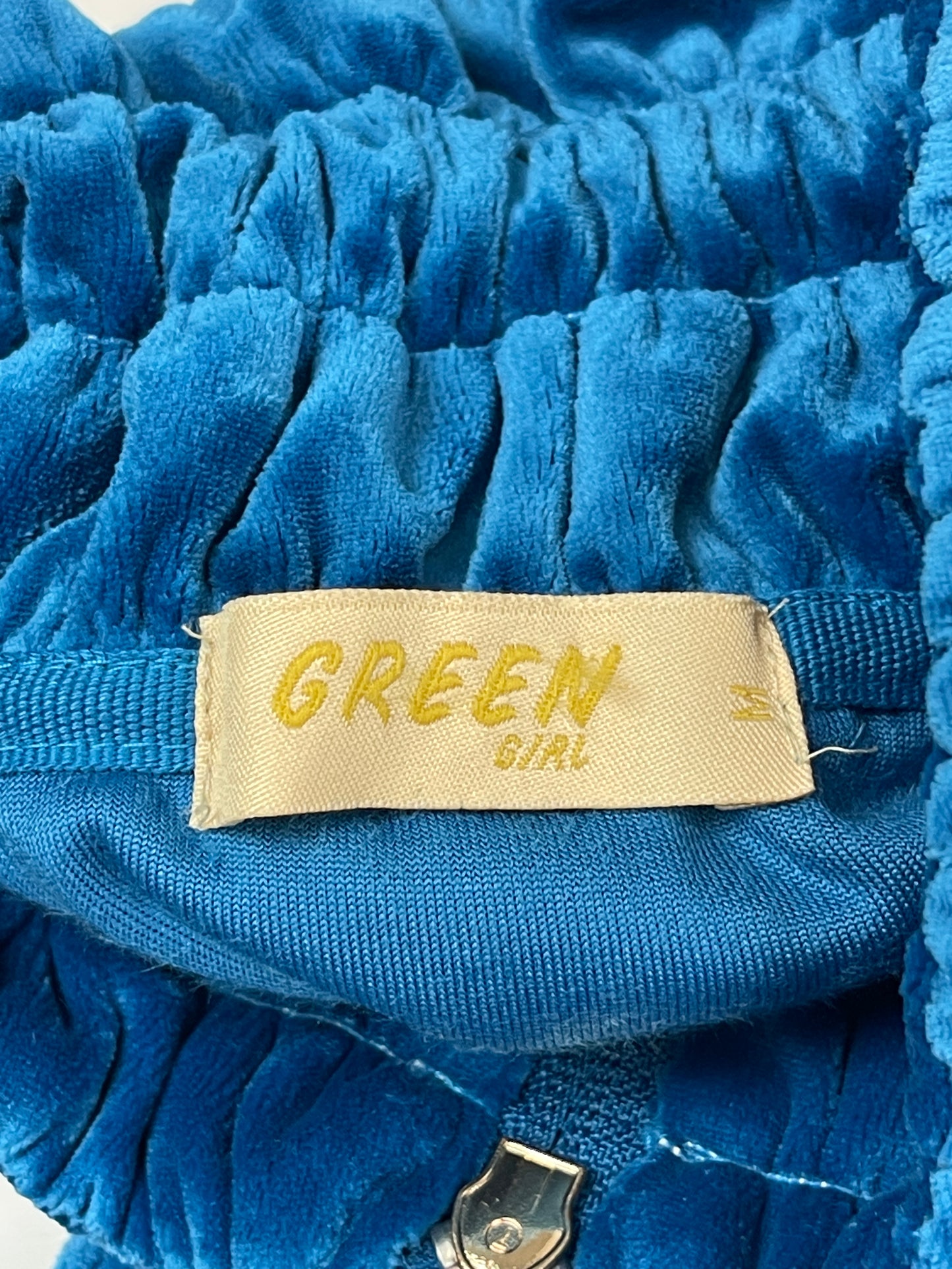 Veste piloupilou y2k à strass UK bleu vintage