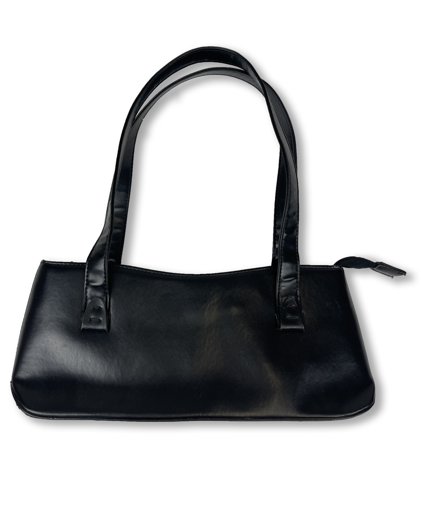 Sac baguette y2k noir en cuir vintage