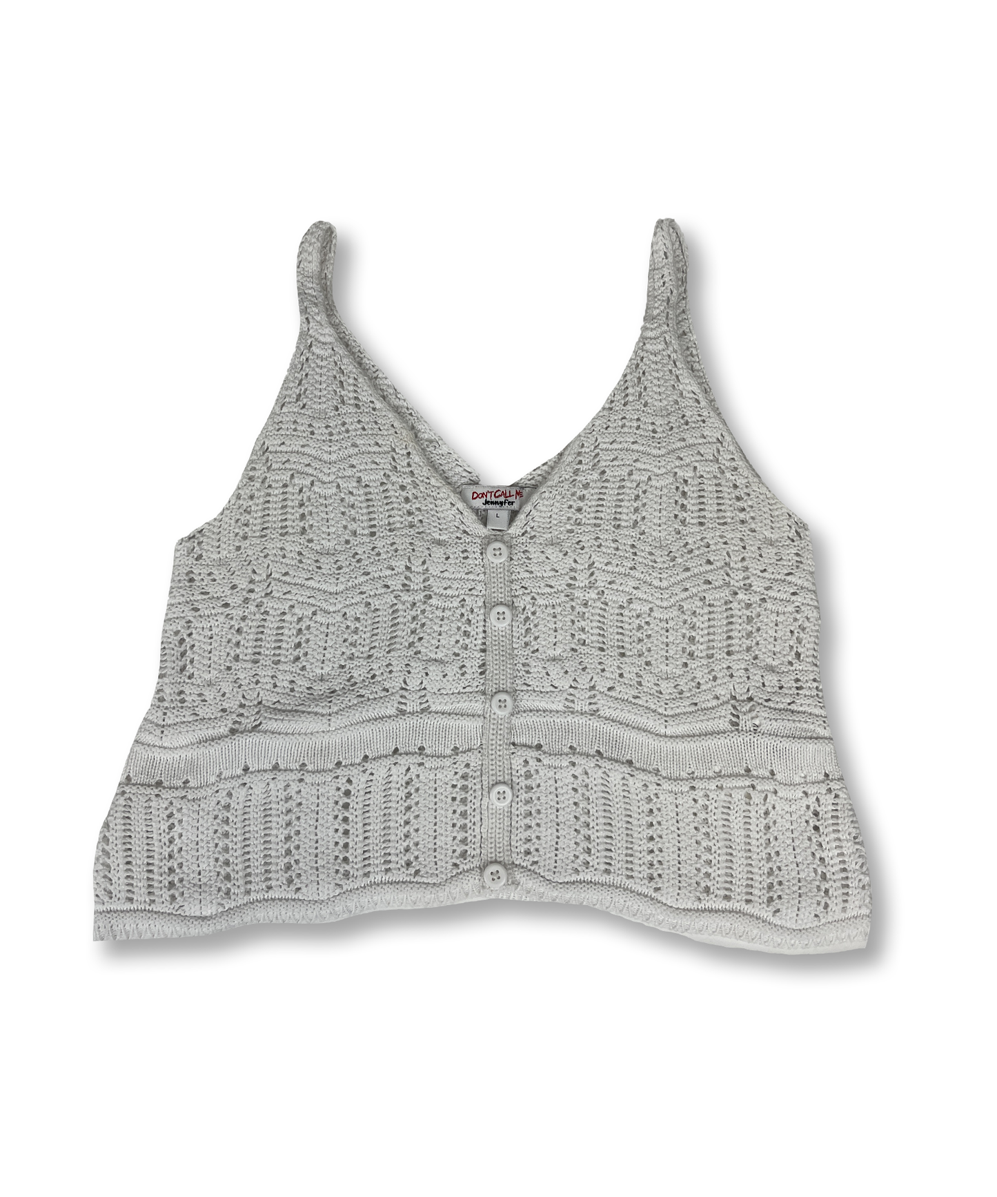 Top crochet y2k blanc coupe vintage