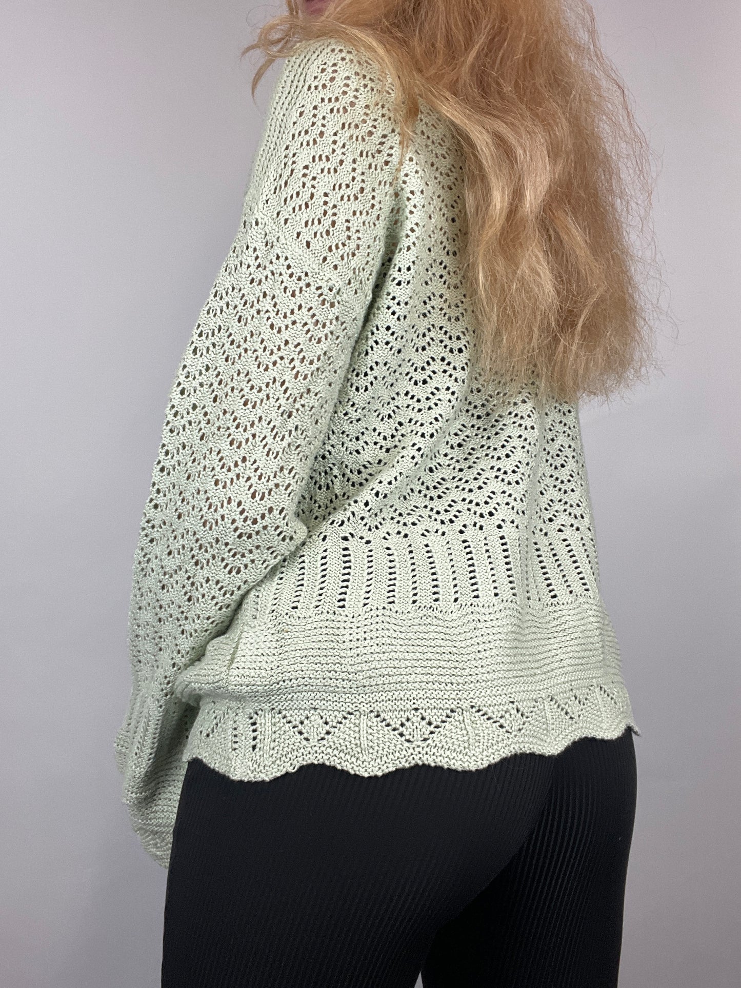 Pull vert y2k en maille vintage