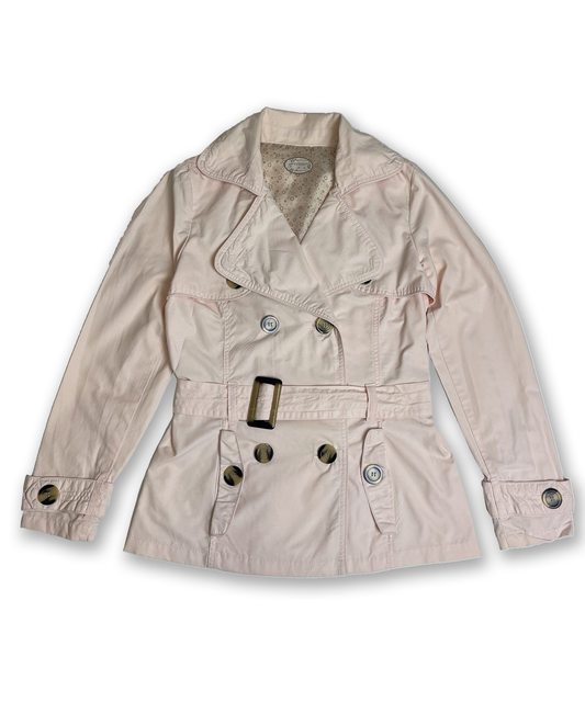 Veste trench y2k rose pale vintage