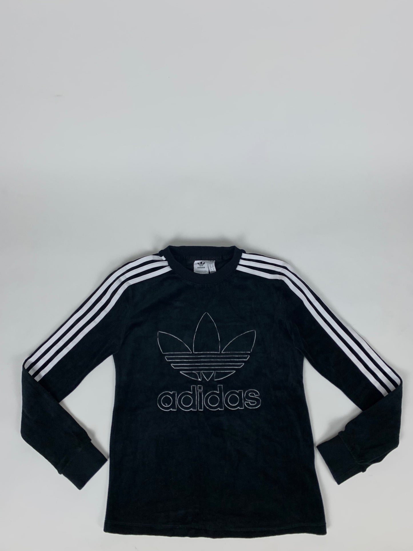 Crew neck adidas velour noir brodé