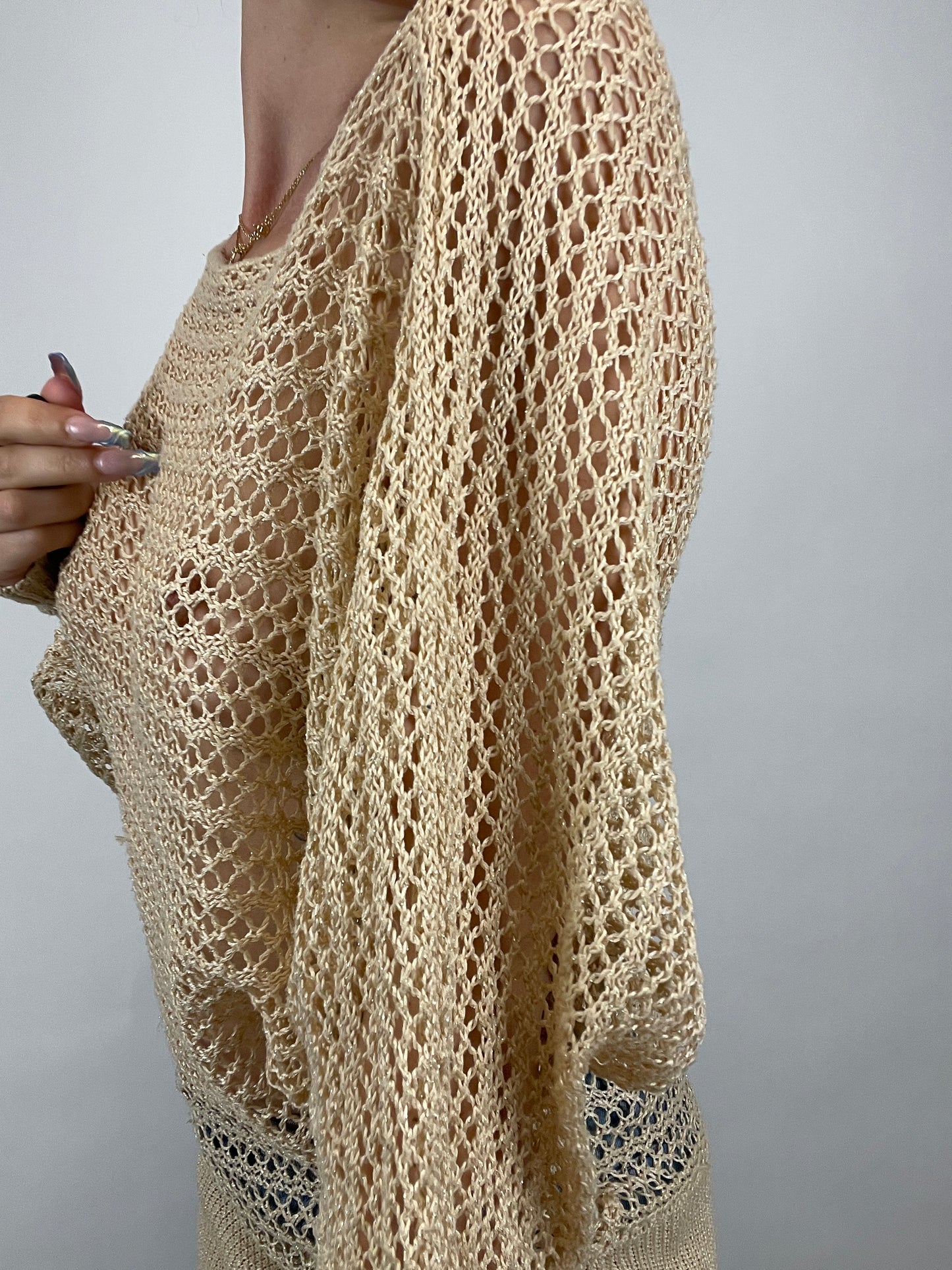 Pull en crochet y2k transparent vintage