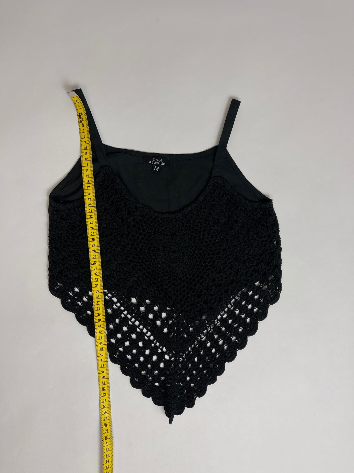 Top crochet y2k noir été vintage