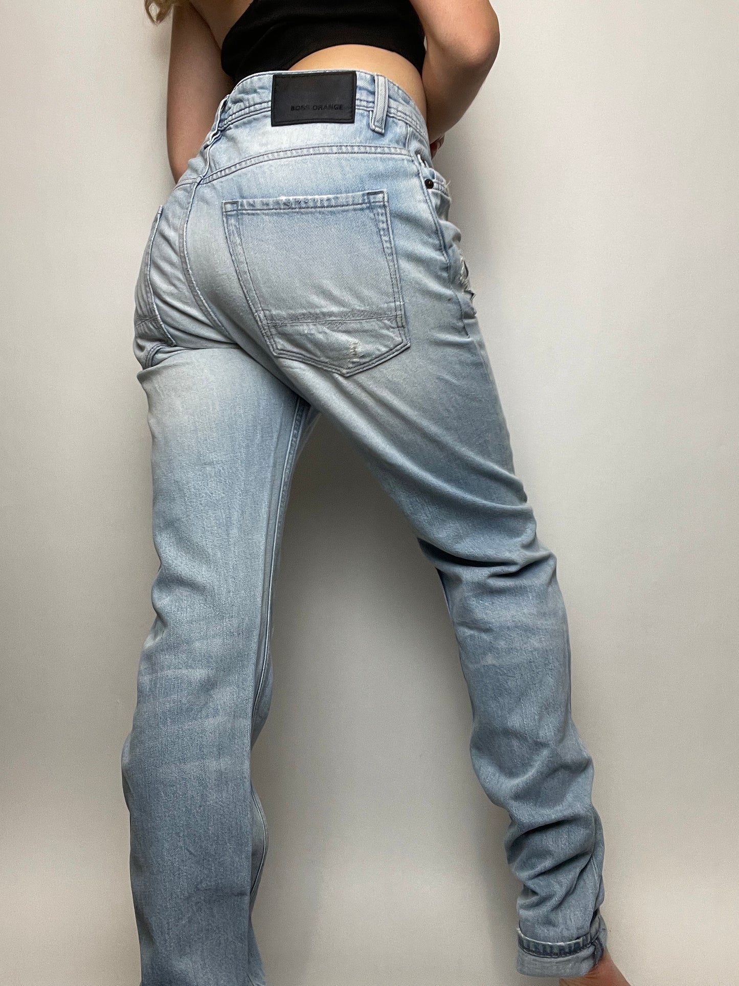 Jeans hugo boss vintage bleu claire elimé