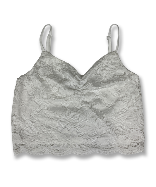 crop top Y2k blanc dentelle vintage