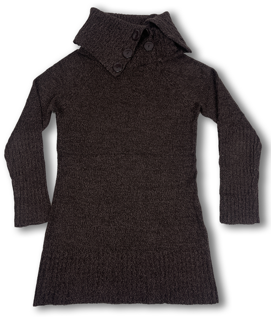 Robe pull col montant marron