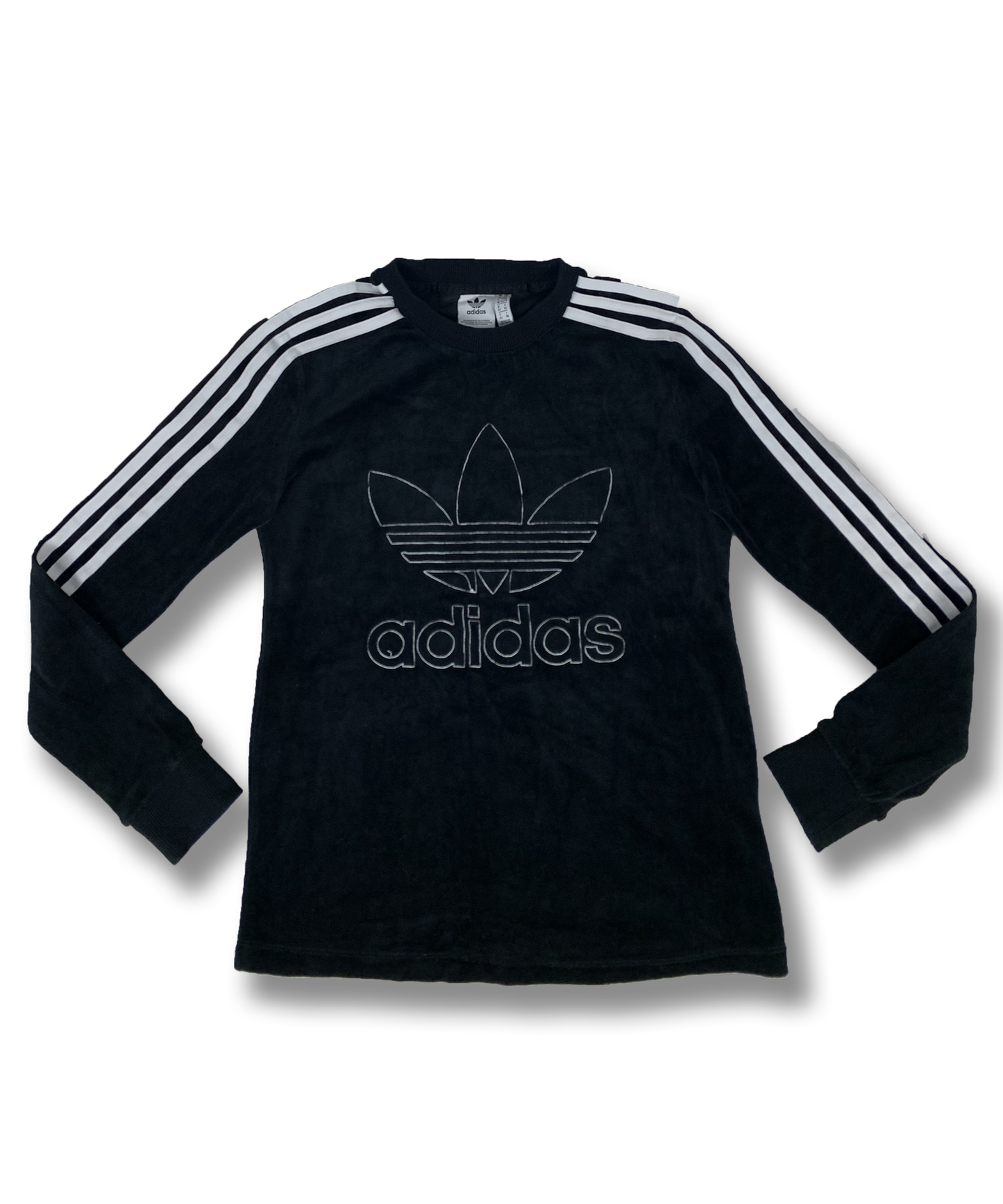 Crew neck adidas velour noir brodé