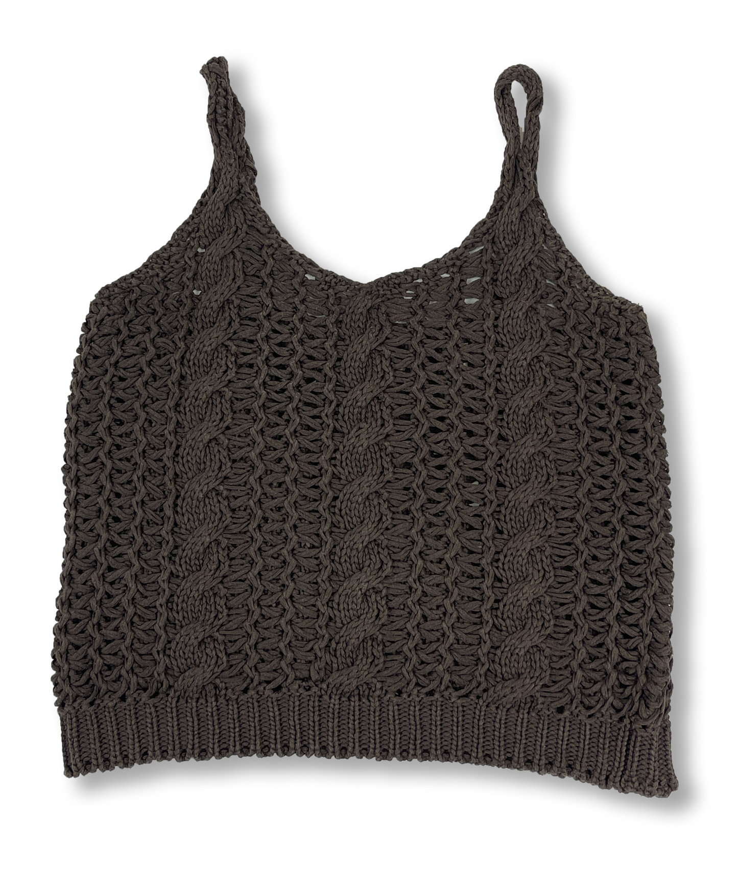 Top crochet y2k marron coupe vintage