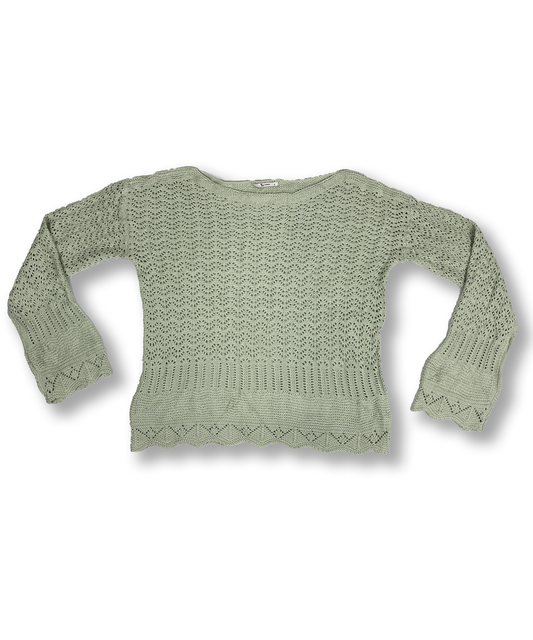 Pull vert y2k en maille vintage