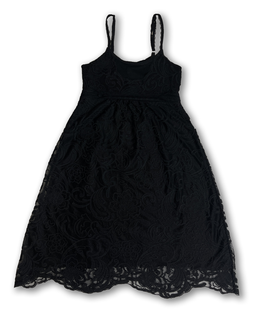 Robe babydoll y2k noir vintage à bretelles