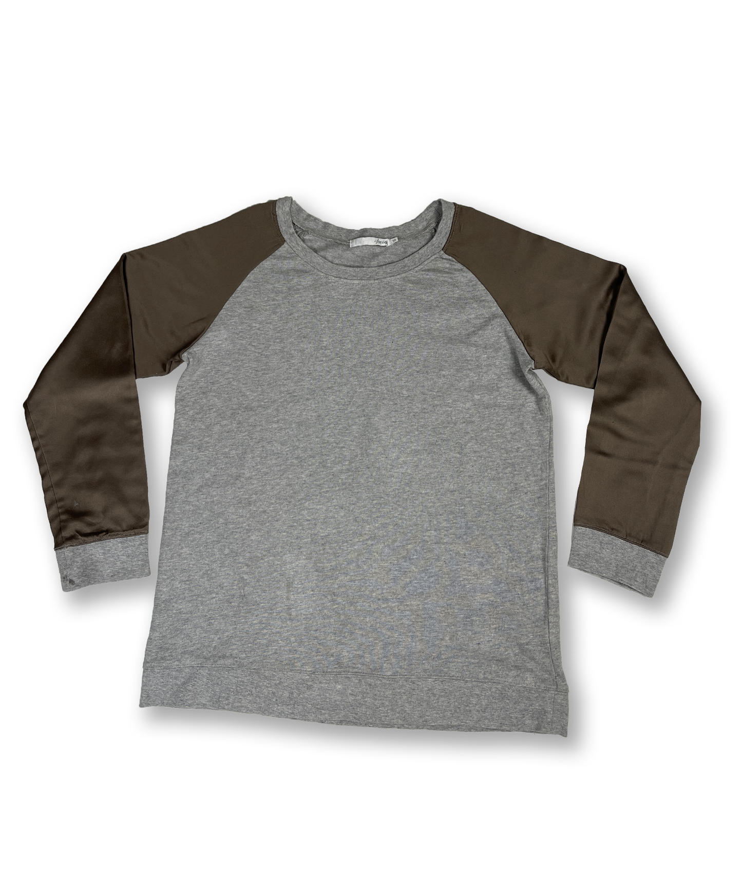 Crewneck Stüssy gris et kaki satiné