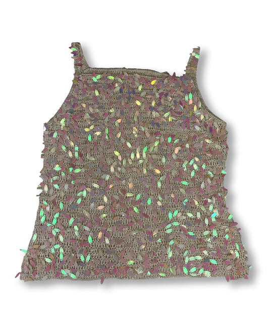 Top pailleté y2k à sequins brillant vintage