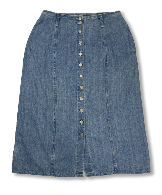 jupe en jean taille basse y2k longue vintage