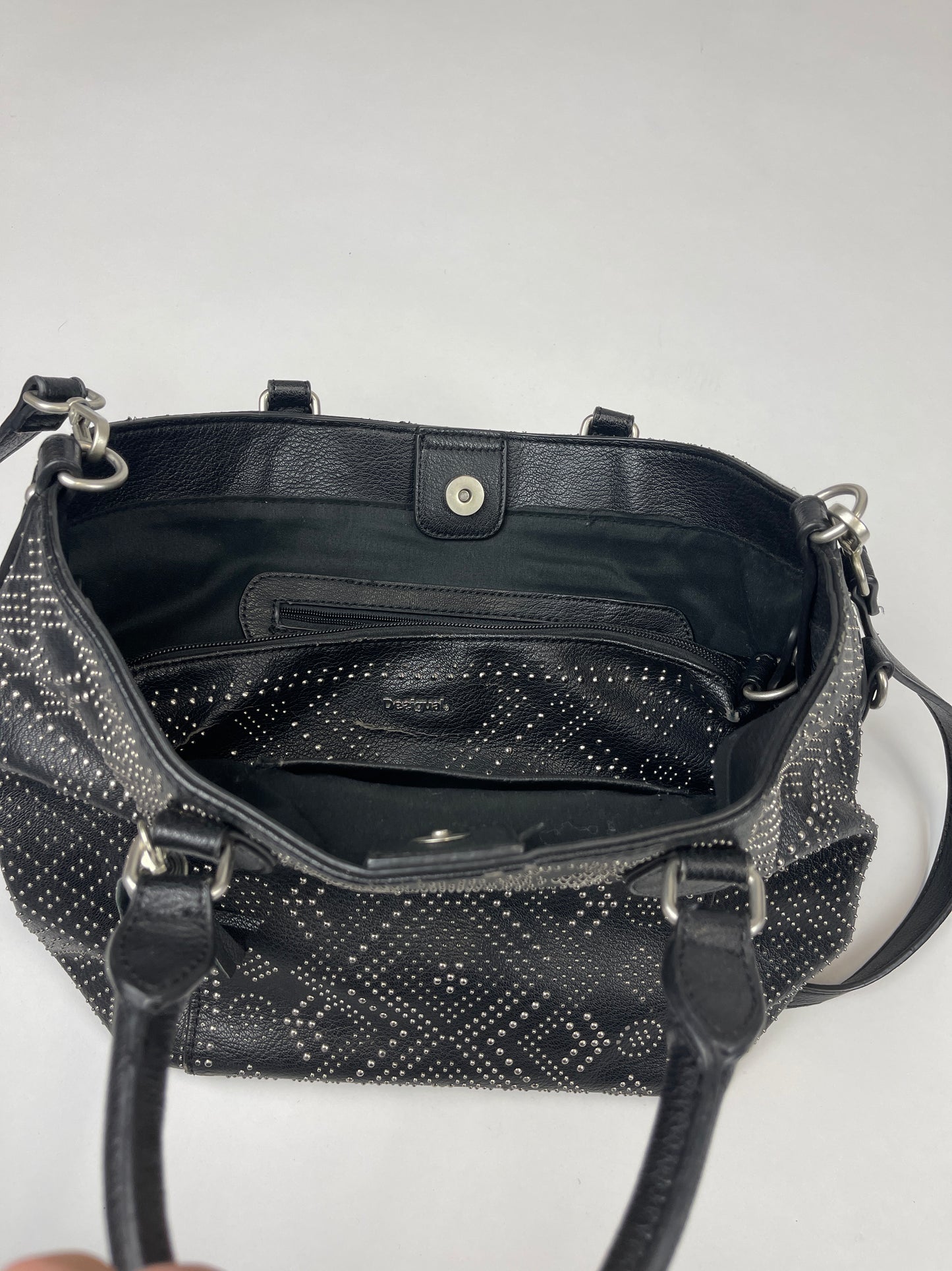 Sac Desigual noir y2k à strass avec pochette intégrée