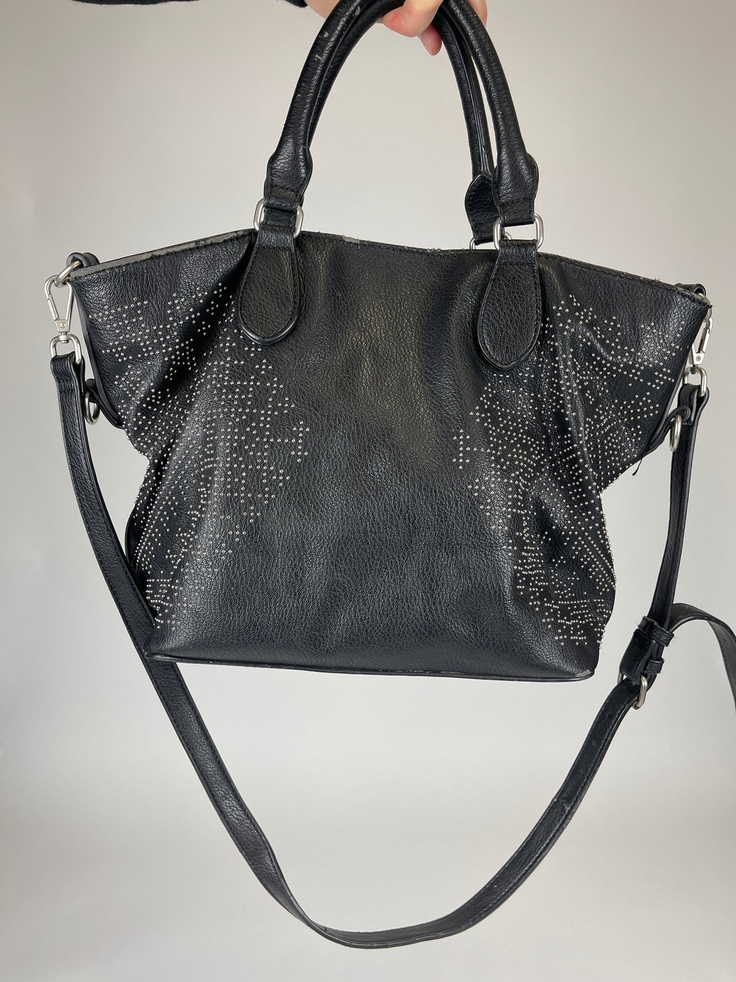 Sac Desigual noir y2k à strass avec pochette intégrée