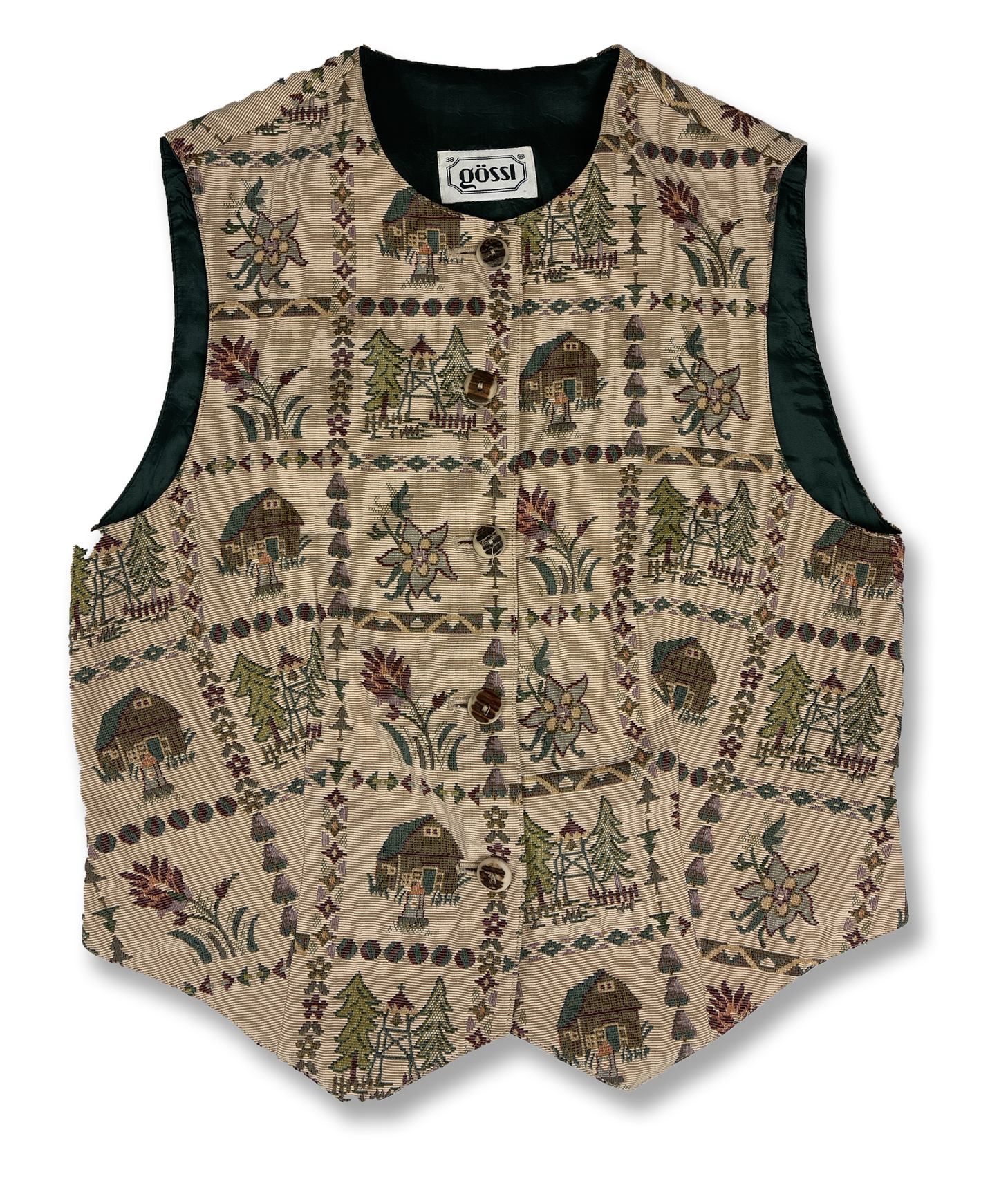 Gilet veston y2k brodé motif vintage