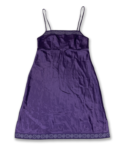 Nuisette satiné y2k violet à broderie vintage