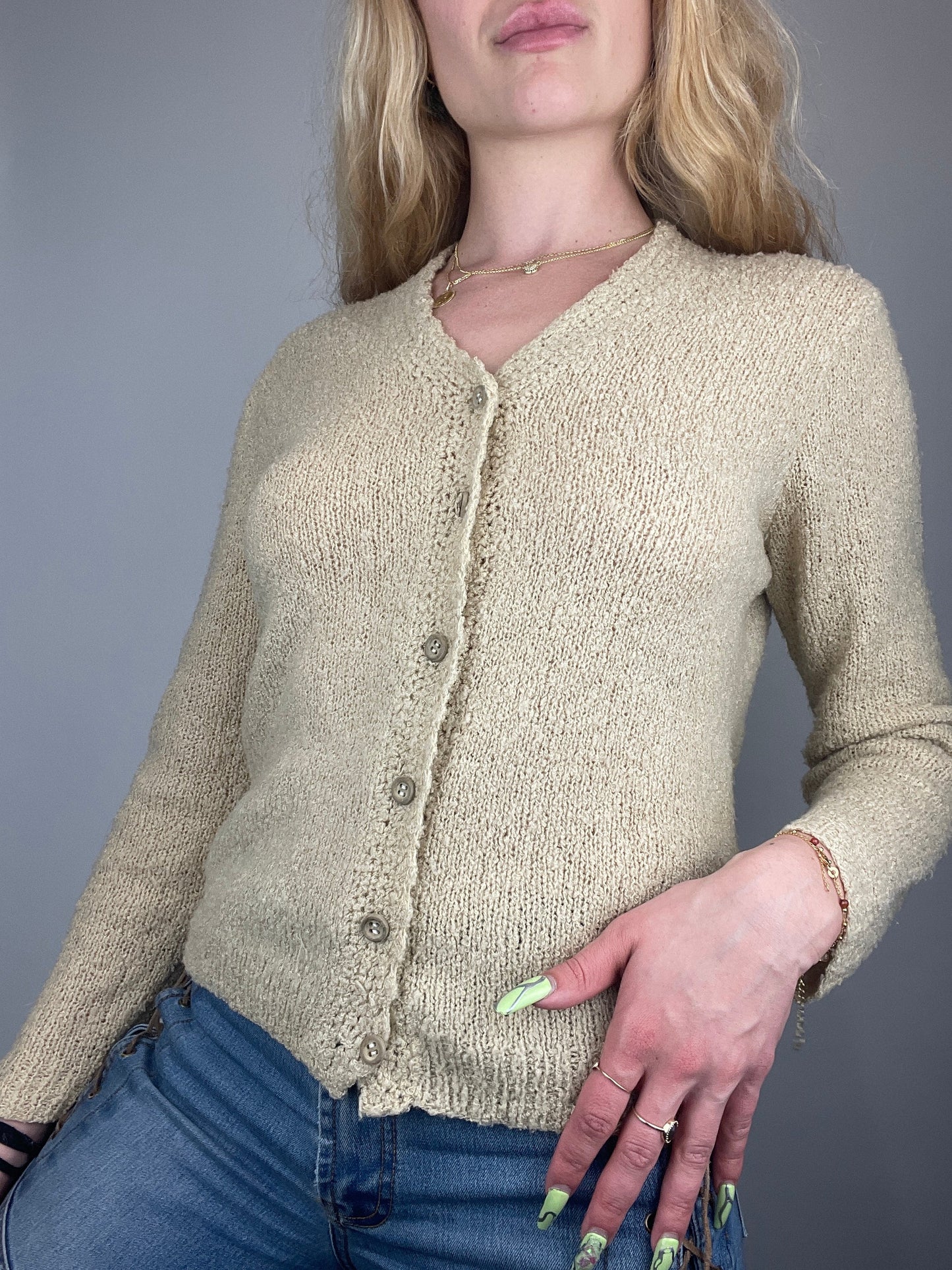 Gilet beige boutonné