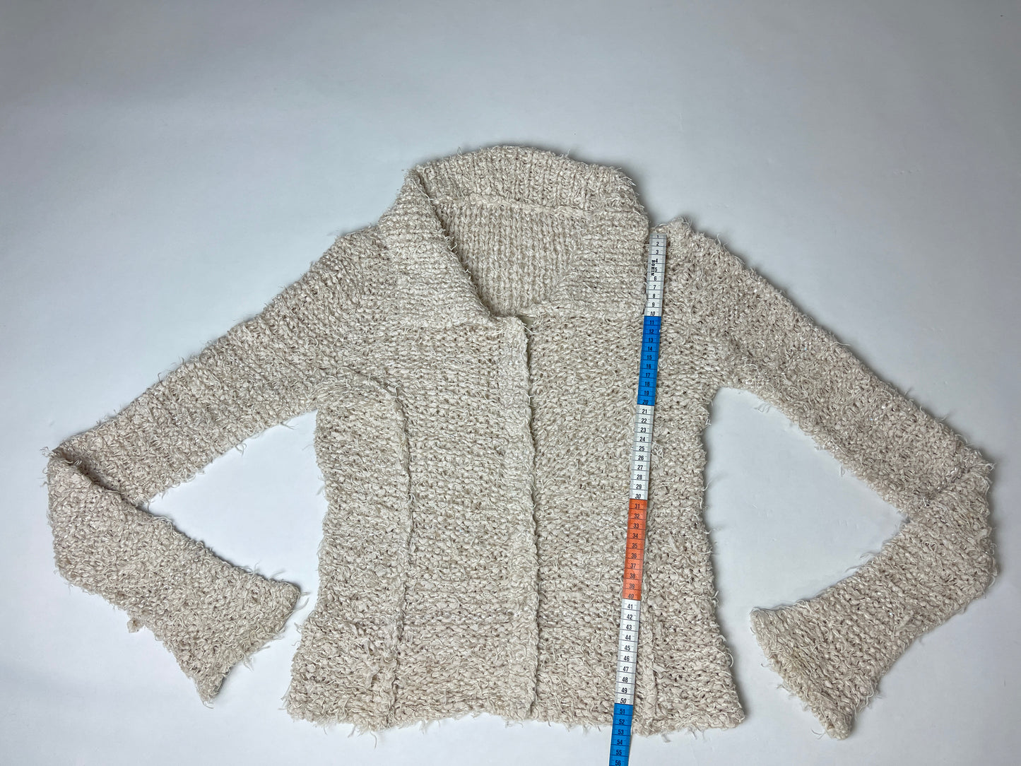 Gilet bouclette y2k beige coupe vintage