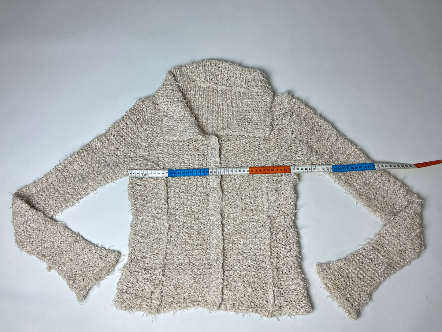 Gilet bouclette y2k beige coupe vintage