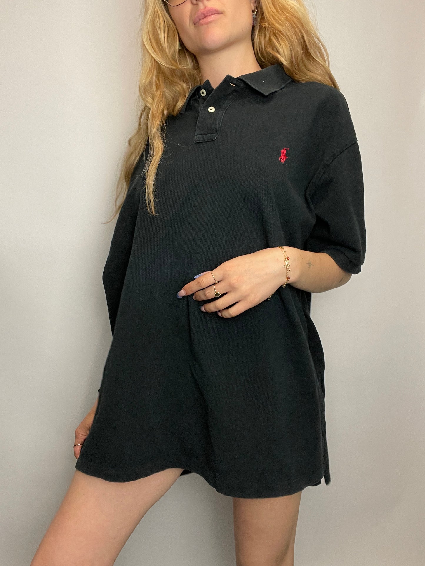 Polo Ralph Lauren noir oversized vintage authentique