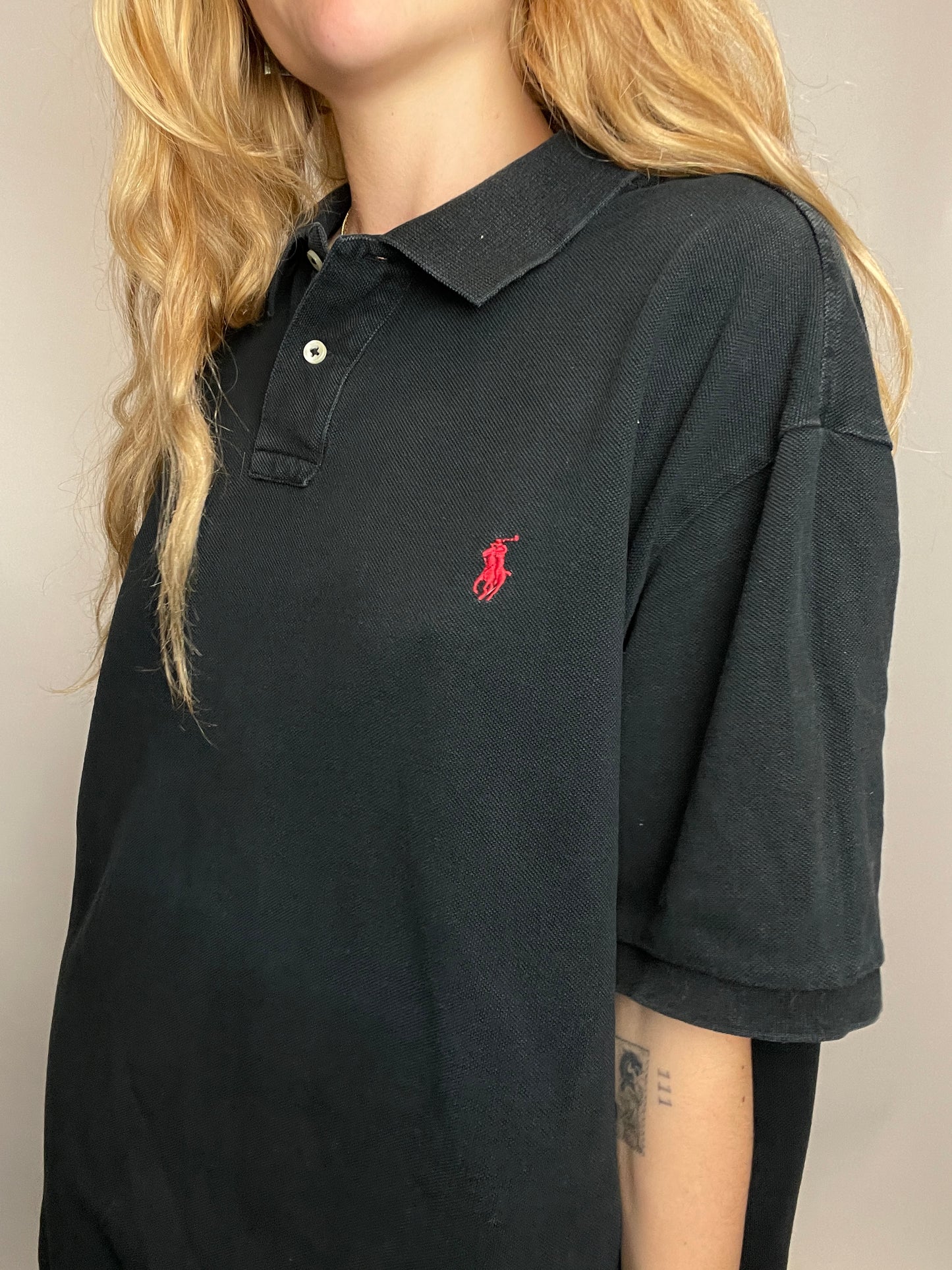 Polo Ralph Lauren noir oversized vintage authentique