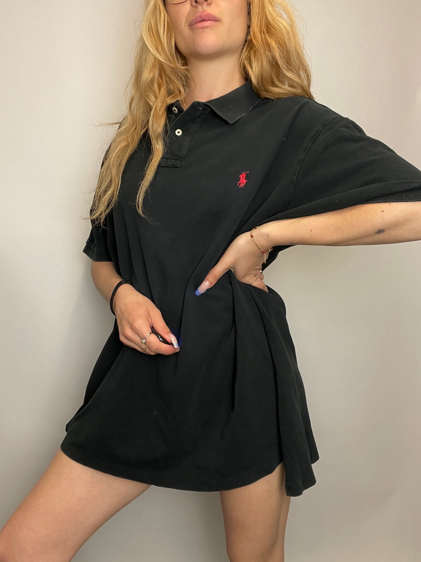 Polo Ralph Lauren noir oversized vintage authentique