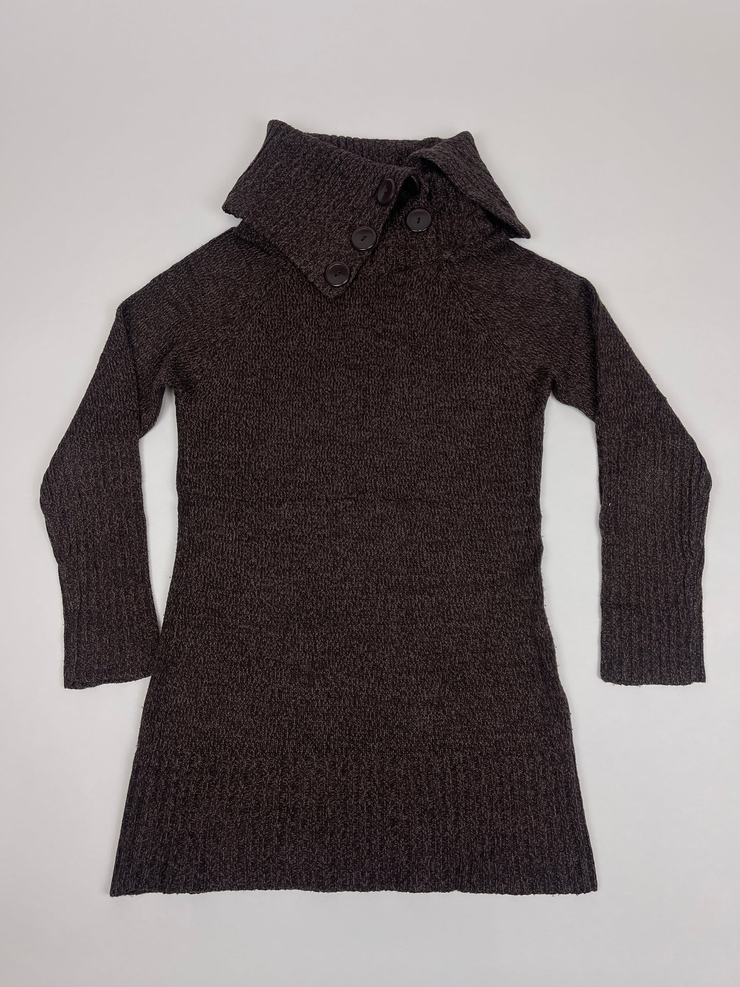 Robe pull col montant marron