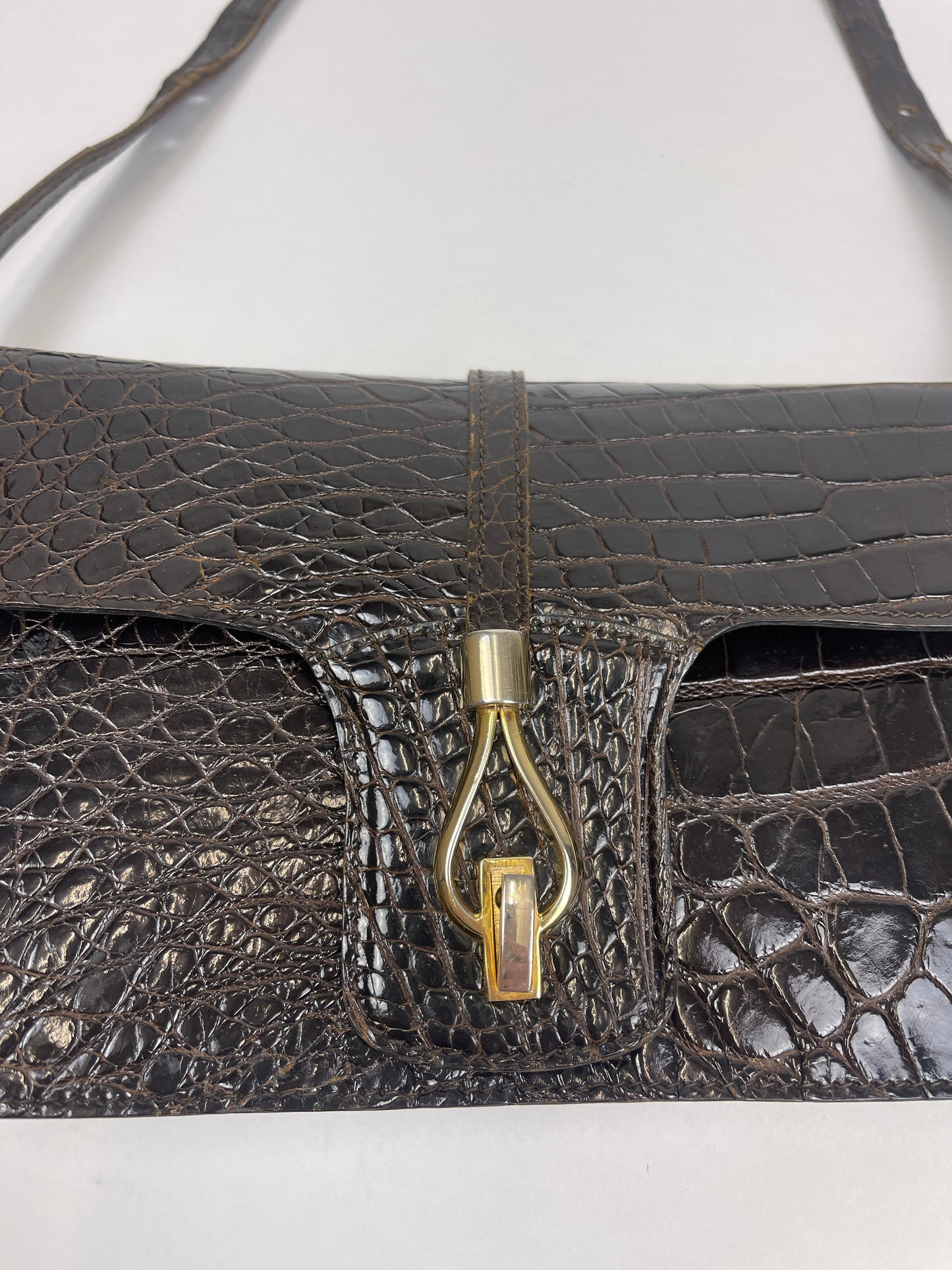 Sac baguette effet crocodile