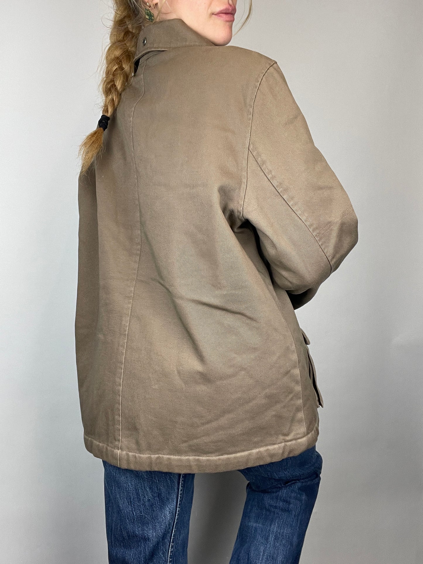 veste lourde y2k marron poche cargo oversize