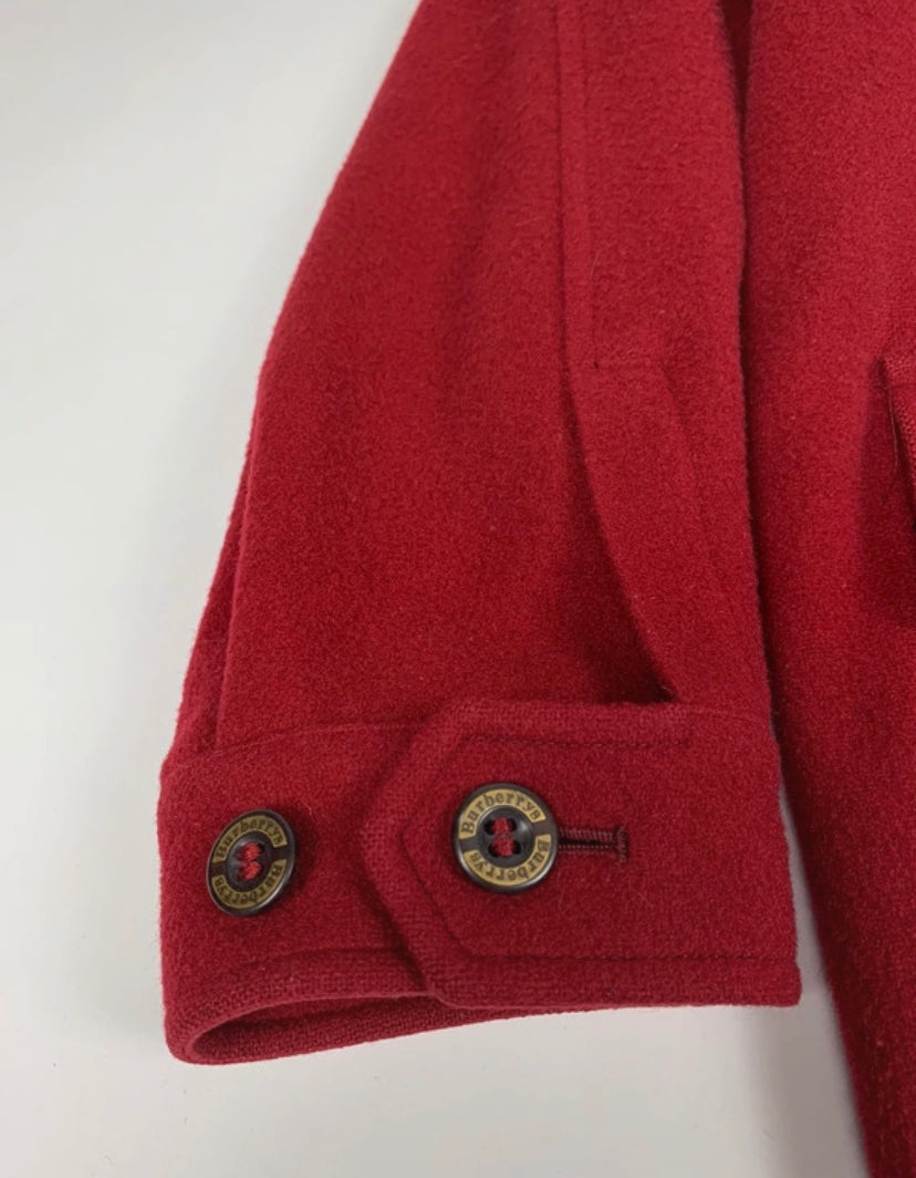 Manteau Burberry vintage feutré rouge