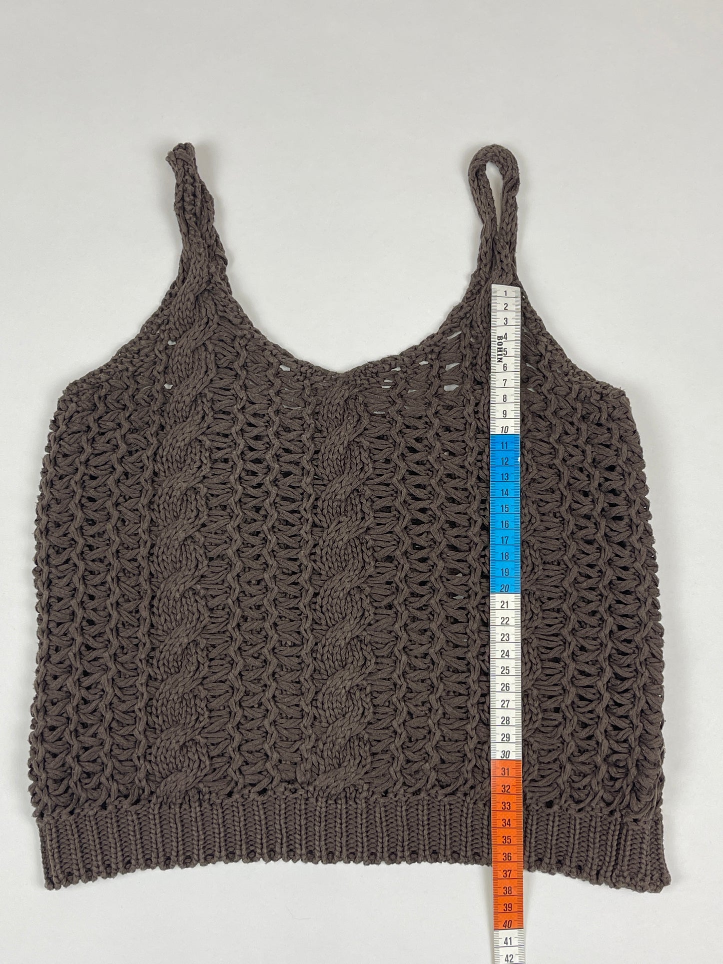 Top crochet y2k marron coupe vintage