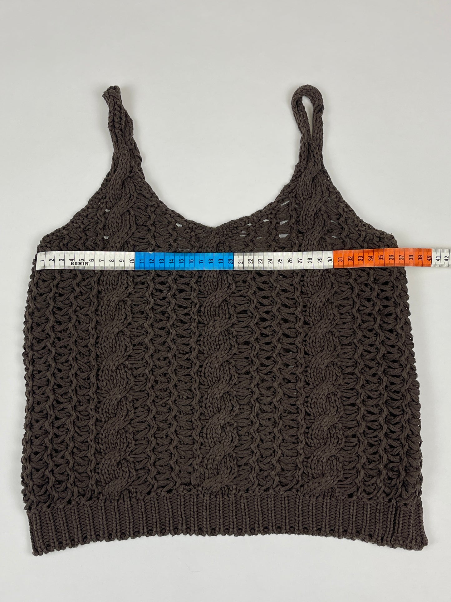 Top crochet y2k marron coupe vintage