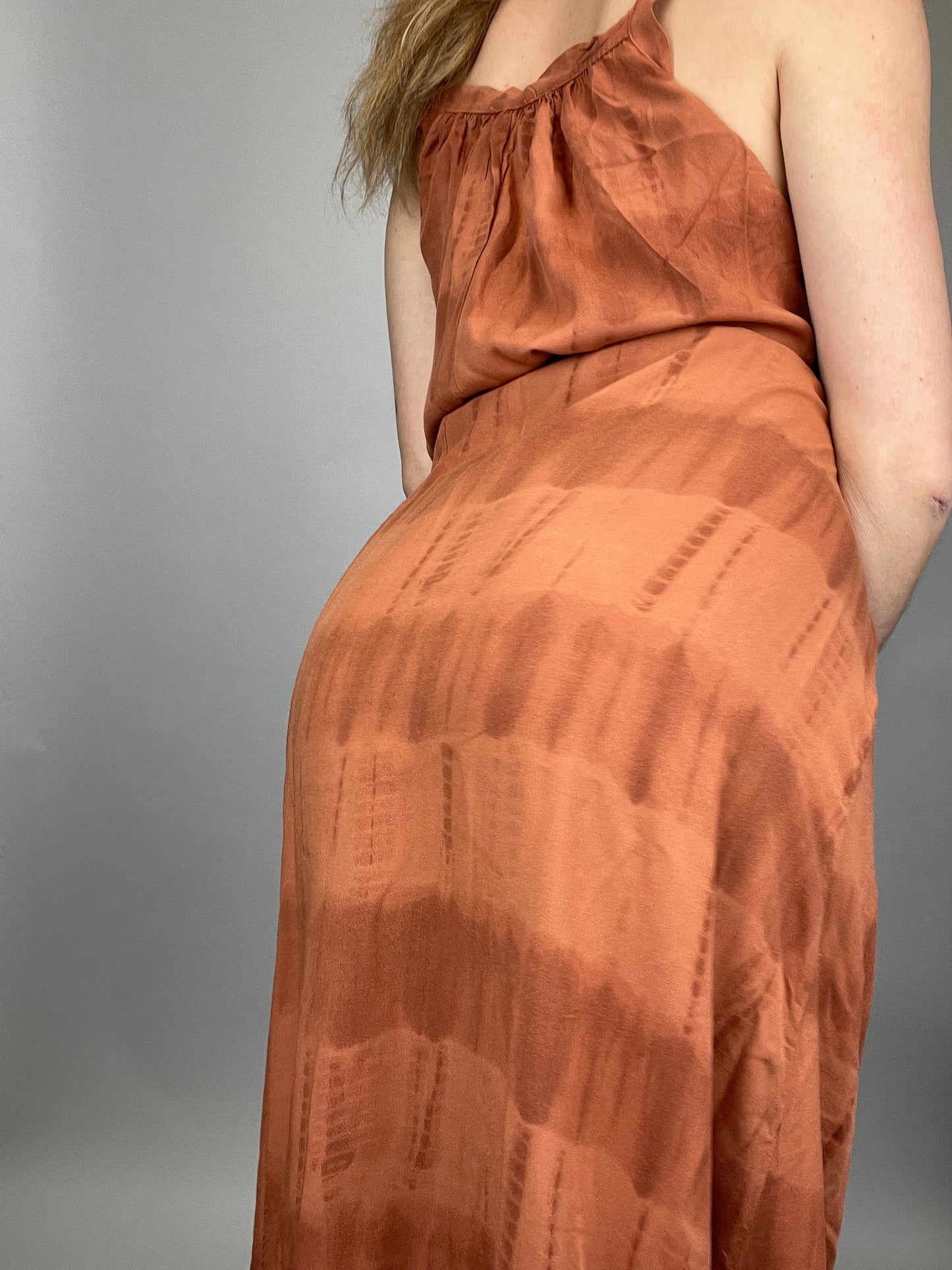 Robe longue y2k fluide marron été vintage