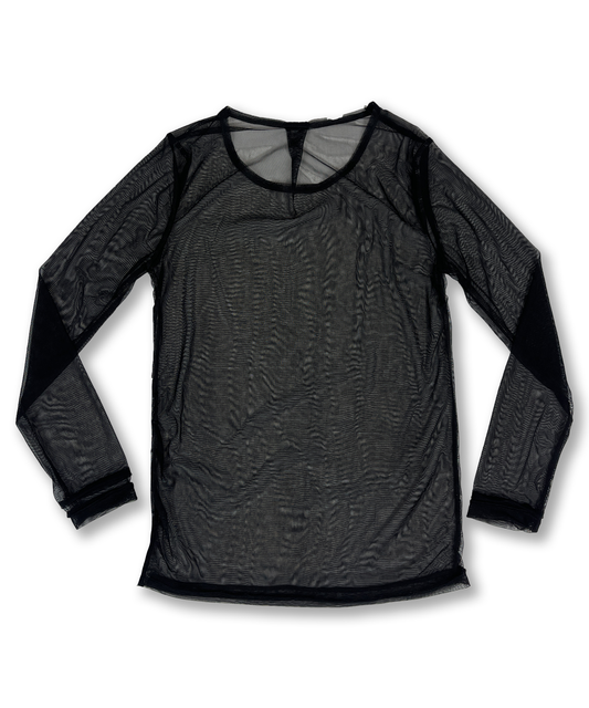 top mesh y2k noir transparent vintage