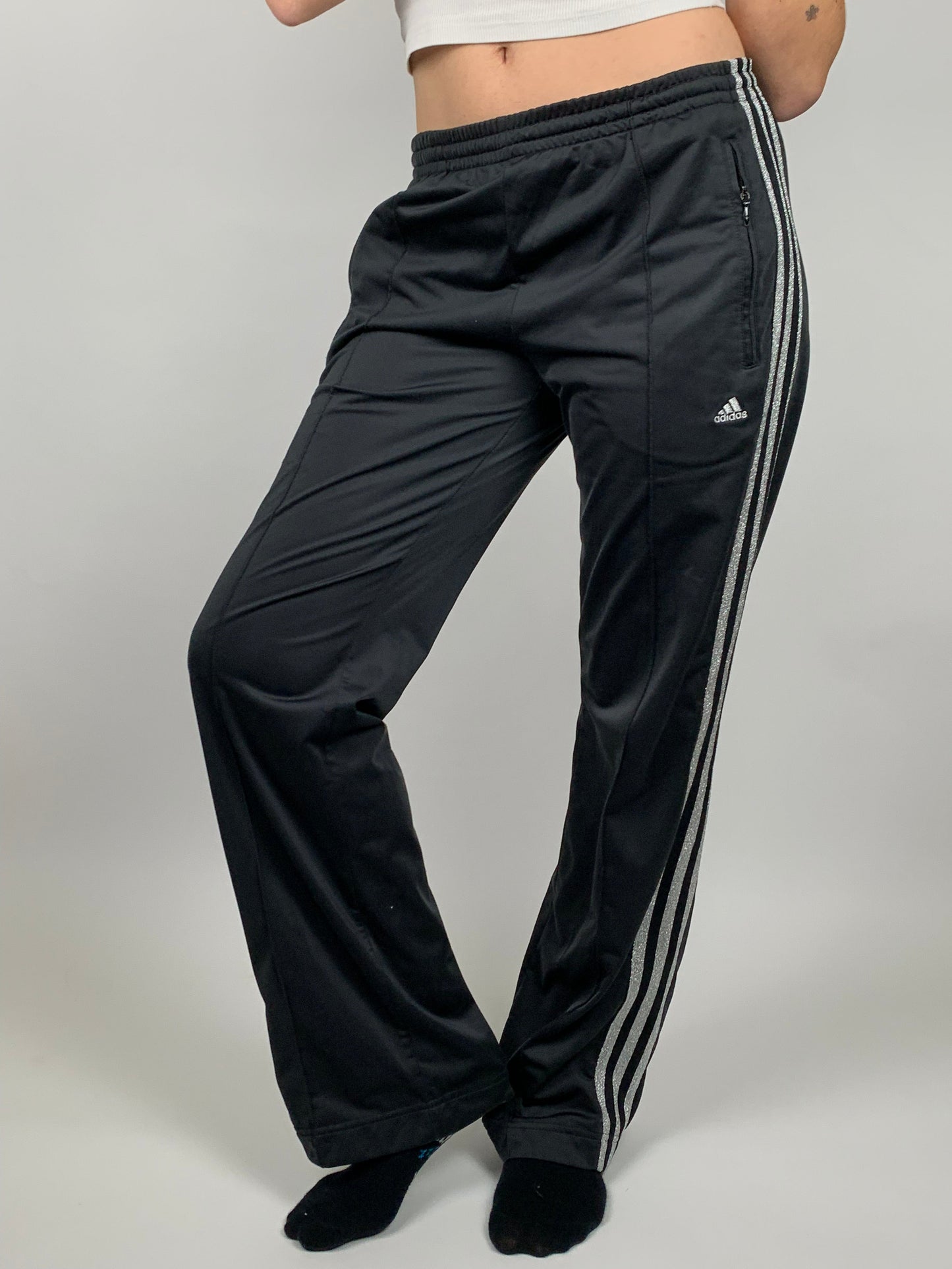 Track pant noir Adidas bandes pailletées