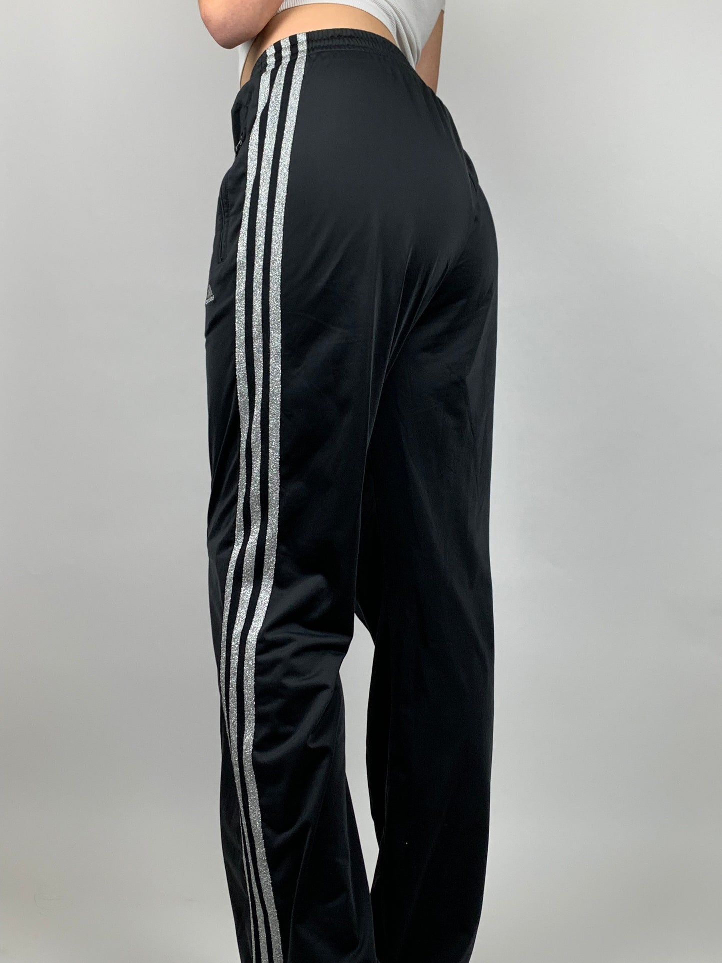 Track pant noir Adidas bandes pailletées